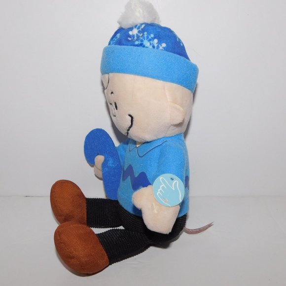 Charlie Brown Peanuts 10" Plush Blue Holding Candy Cane Musical stuffed Doll - Picture 4 of 7